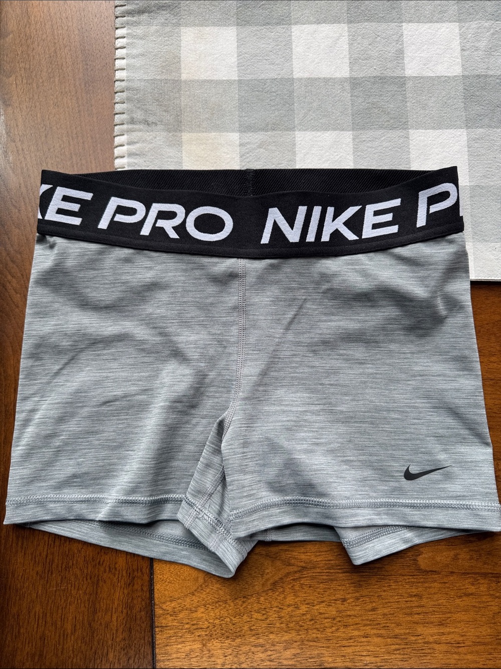 Nike Pro Light Gray Performance Boxer Briefs with Black Waistband